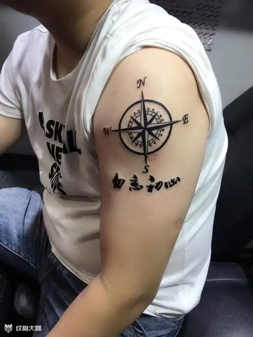 指南针纹身图案