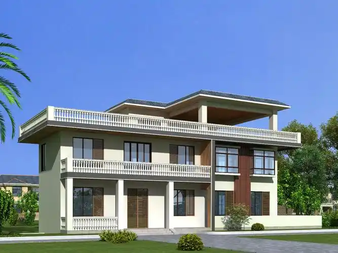 现代二层别墅设计图"