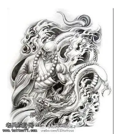 中国风十八罗汉纹身图案tag标签:中国风十八罗汉手稿