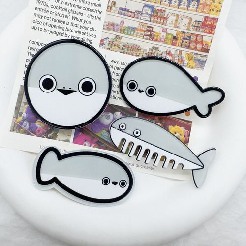 卡通表情包小鱼发夹ins可爱搞怪刘海夹创意学生卡通边夹头饰女