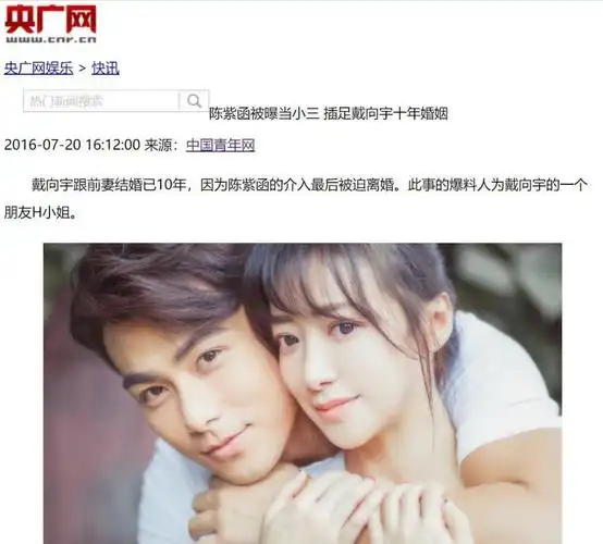 对此,戴向宇却出面直言,称自己没有过婚史,也没有小三小四,和陈紫函