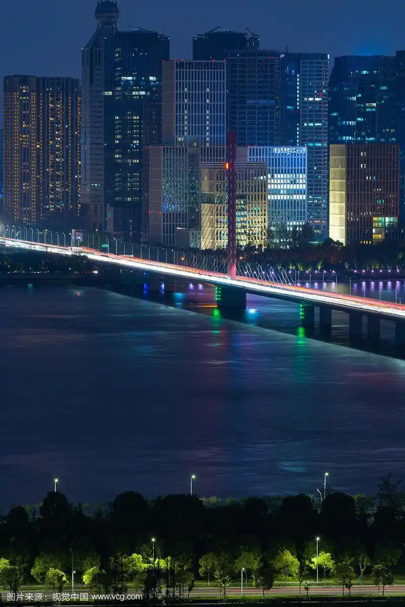 浙江杭州城市风光夜景