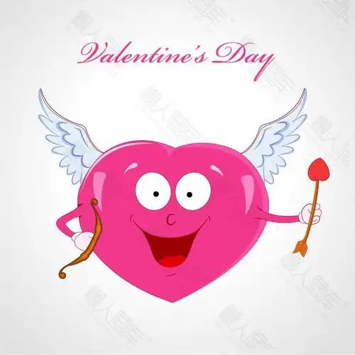 爱心天使图片带翅膀-卡通手绘爱心天使图片矢量素材下载_懒人图库