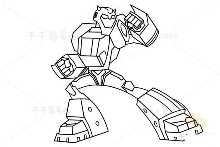 变形金刚 大黄蜂简笔画 亲子绘画