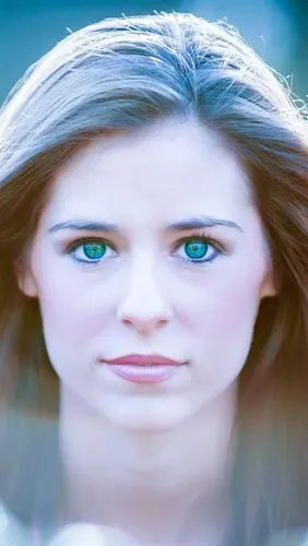 蓝眼睛的女孩,头发,背光 iphone 壁纸