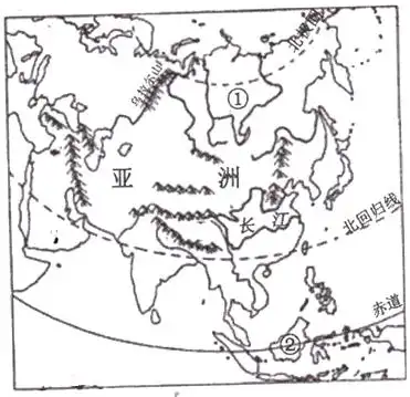 读"亚洲区域示意图"完成下列问题.