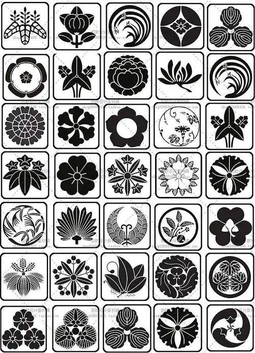 和风日本主题日式花纹图案图腾logo标志ai矢量图设计素材淘宝