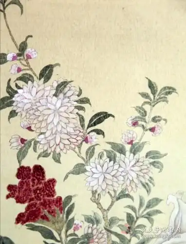 【民国才女 林徽因 国画作品《花卉》】绢本 立轴 95*32厘米