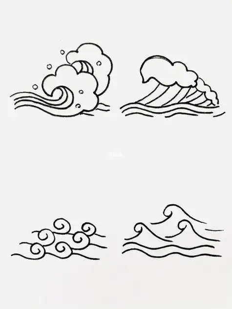 好看的海浪简笔画
