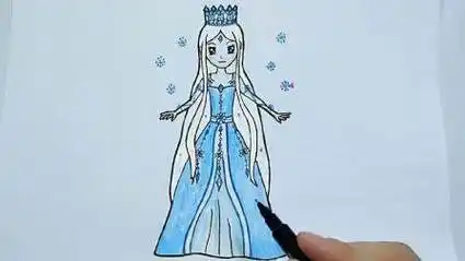 最美的冰公主简笔画冰公主简笔画教程