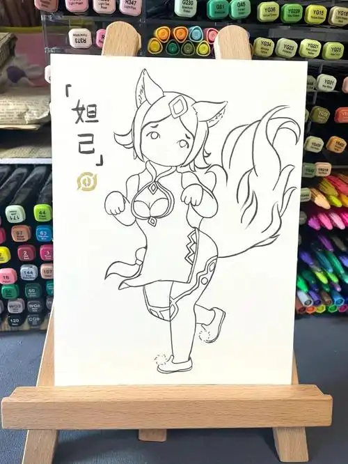 王者荣耀英雄手绘1108妲己