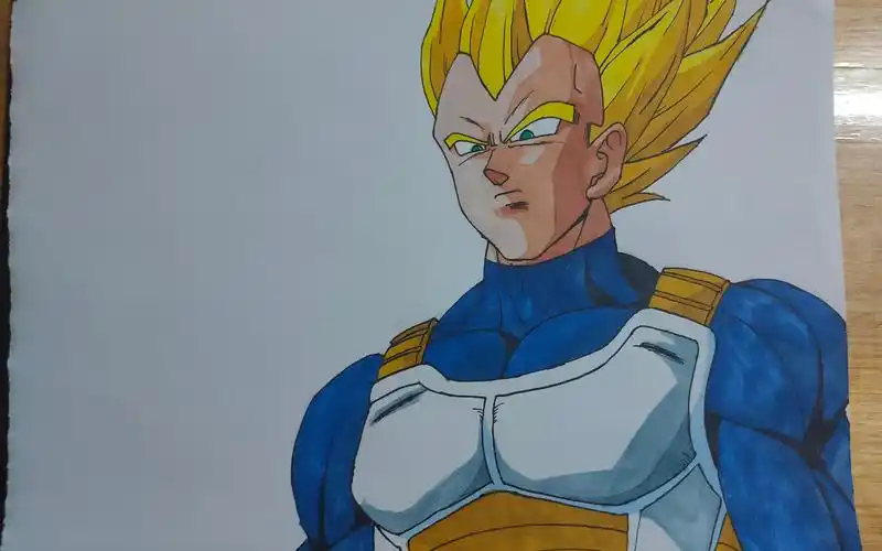 马克笔·手绘,七龙珠贝吉塔超级赛亚人