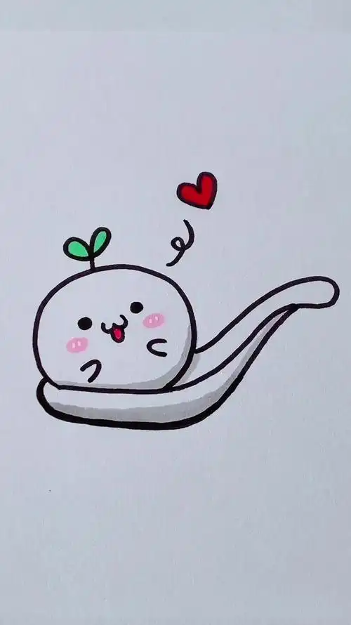 长草团子版的汤圆简笔画