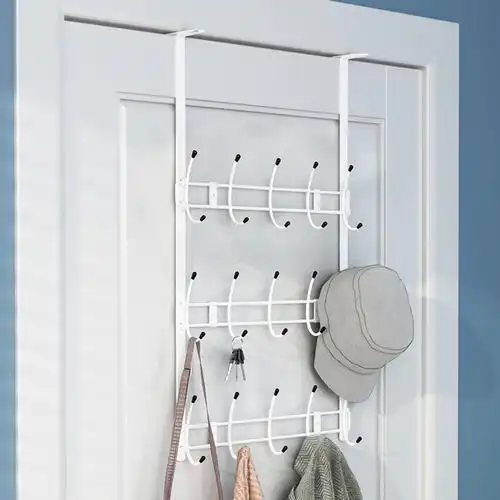 by1i门后挂钩加长挂架免打孔卧室挂勾儿童房门背上挂衣架置物架厚