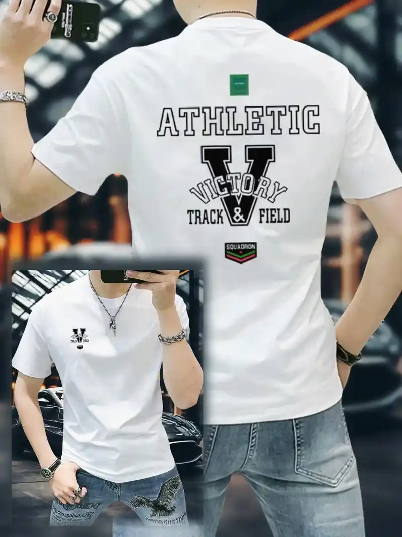 春夏季时尚印花半袖,后背大面积创意字母图案,潮流时尚青春流行风格!