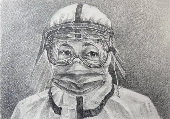 以艺战疫连云港美术老师手绘战疫图致敬英雄