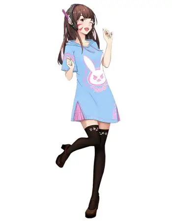 女装>连衣裙>律錕>dva连衣裙守望先锋二次元t恤兔子游戏衣服装动漫