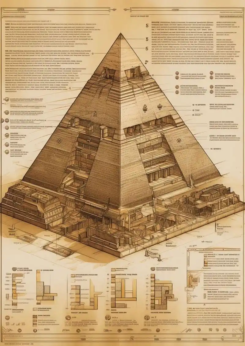 ai还原埃及胡夫金字塔结构设计图纸～ 胡夫金字塔(阿拉伯语: ;英语