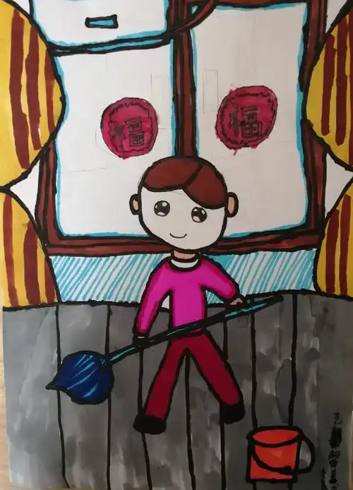 《我帮妈妈来拖地》