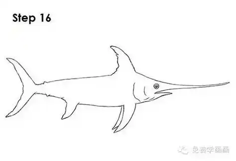 免费学画画今天教你画剑鱼别忘了交作业