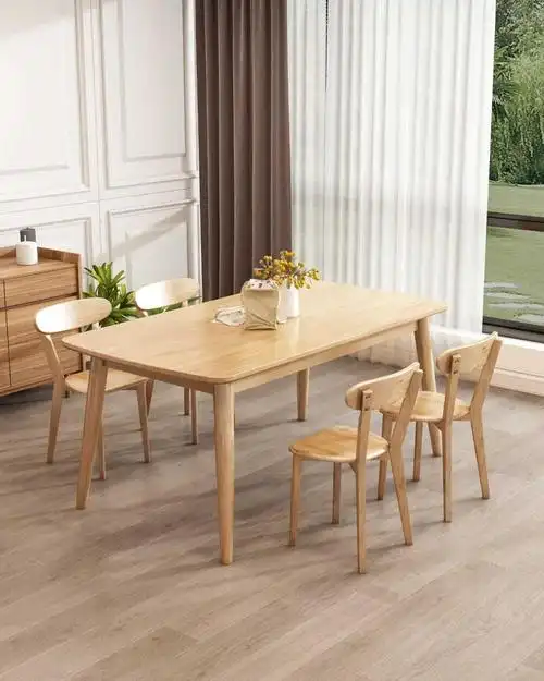 北欧餐桌家用小户型餐桌椅组合原木定制饭店长方形吃饭桌子14080单桌4