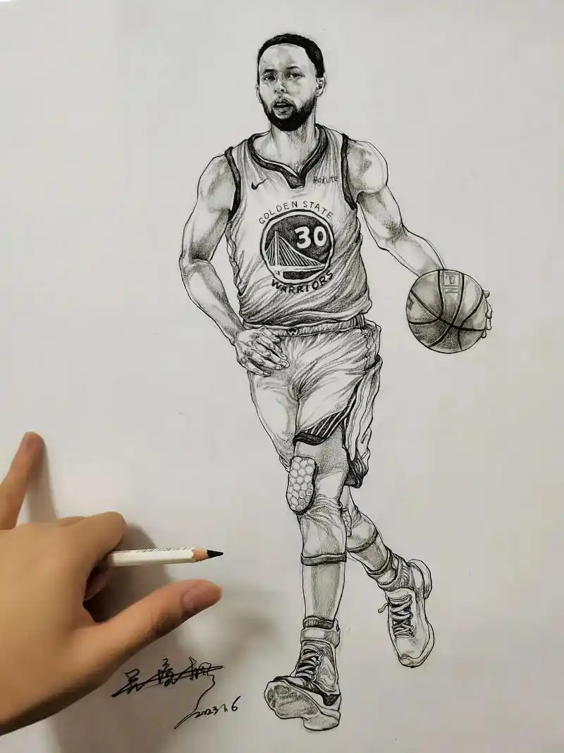 重新调整一遍重新发 #库里速写#库里素描#金 - 抖音