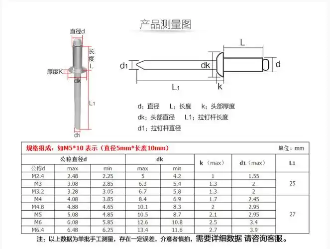 m5m6*8x16x20x25x30x40x50铝制抽芯铆钉开口平圆头拉钉