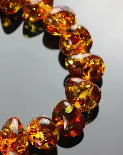 花色人工琥珀花珀随形手链