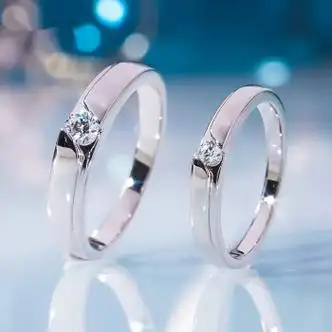 乐兮铂金莫桑石情侣对戒错位微镶男女结婚求婚戒指礼物i男款尺码1025