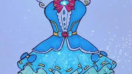 公主简笔画公主裙简笔画彩色可爱公主裙简笔画简单画法漂亮公主裙子