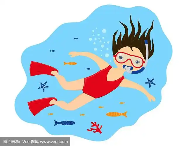 假日潜水的女孩游泳