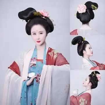 古代女子无刘海随云髻发型唐装造型与随云髻的结合