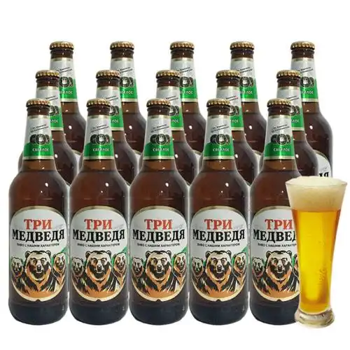 三只熊小麦啤酒俄罗斯原瓶进口480ml/瓶 12瓶