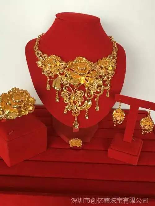 饰品 首饰套装 铜镀金婚庆套装 银镀金婚庆套装 金店橱窗展柜摆设黄金