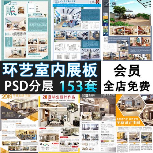 ps22-环艺室内毕业设计ps展板排版模板psd分层源文件素材资料作业