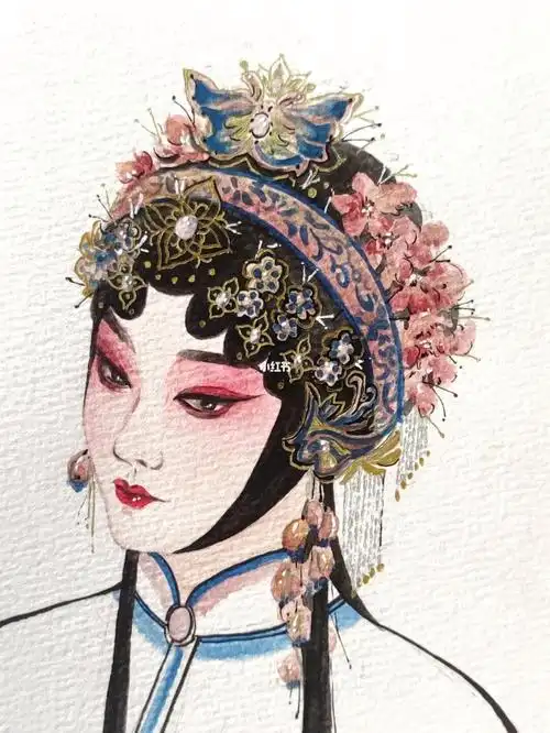 简单一画#戏曲  #手绘 #水彩