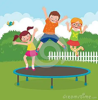 蹦蹦床简笔画儿童画