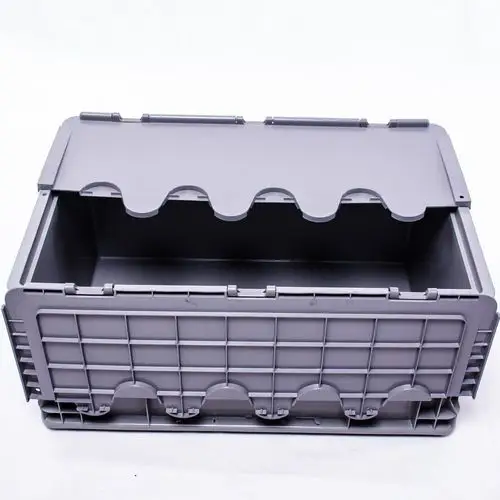 成都物流周转箱600*400*280带盖塑料箱d型箱物料转运箱生产厂家