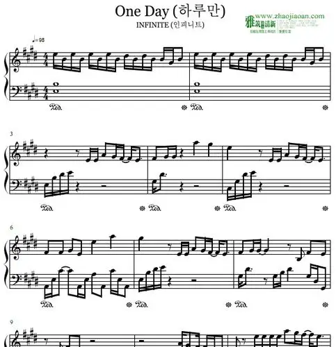 infinite - one day钢琴谱