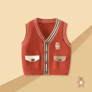 婴儿马甲秋装男宝宝针织开衫小背心外套男童春秋毛线坎肩马夹衣服