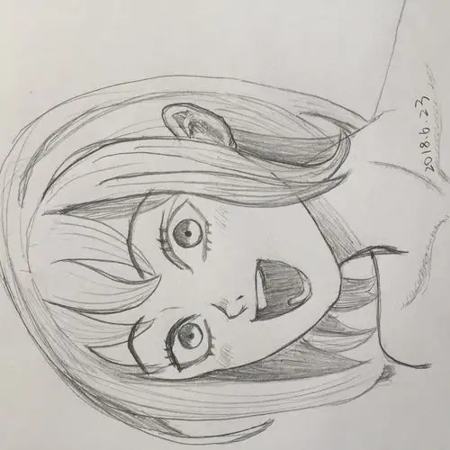 素描动漫美女头像4