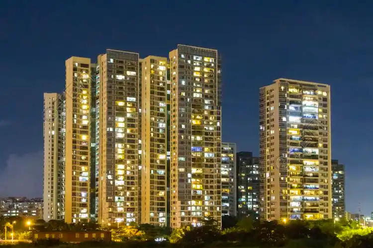 城市风光楼盘建筑夜景摄影高清大图素材