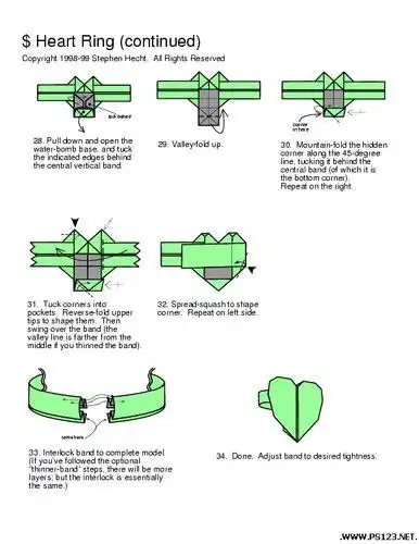 天使心戒指折纸教程