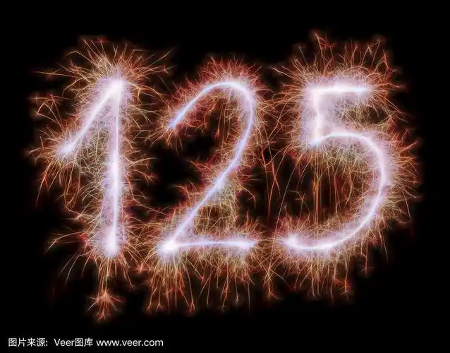 闪亮的红色庆祝数字125周年