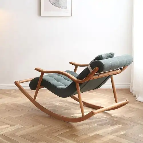 汉哲摇椅躺椅大人北欧阳台家用休闲椅卧室懒人沙发实木午睡椅子