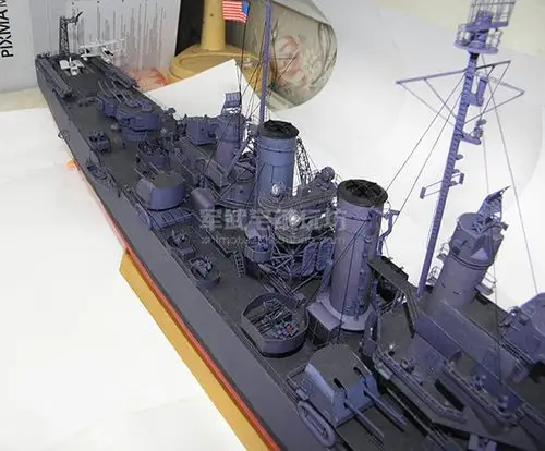 美国海伦娜号轻巡洋舰 纸模型 1:200 军舰模型 uss helena 军武宅