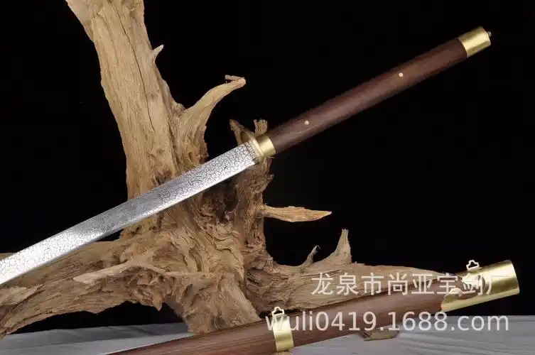 龙泉刀剑 武术中华苗刀高锰钢裂纹 双手长刀纯铜 晨练未开刃