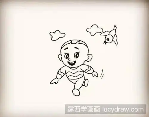 大头儿子简笔画过程