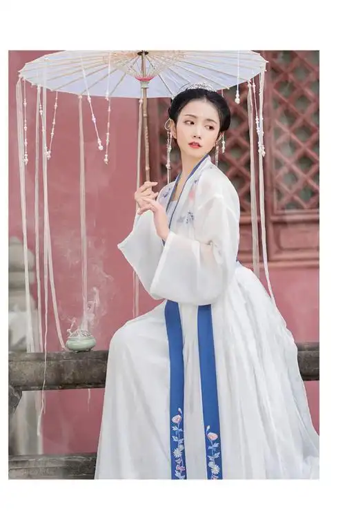 重回汉唐婉妆汉服传统原创6米大摆齐腰襦裙对襟褙子刺绣春秋女装