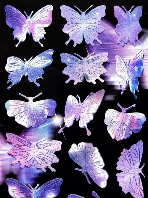 原创咕卡贴纸03这蝴蝶真的太美了啊